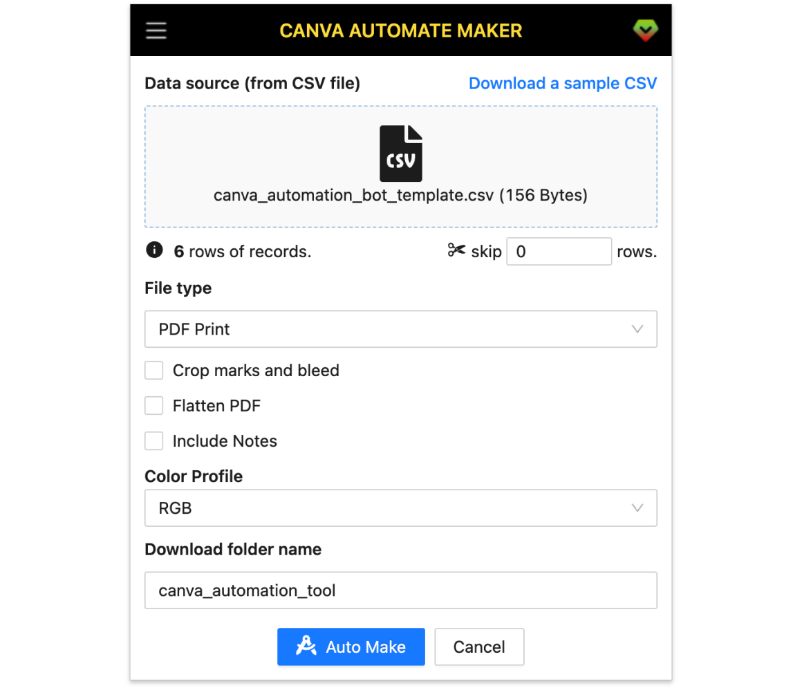 Canva Automate Maker Screenshot